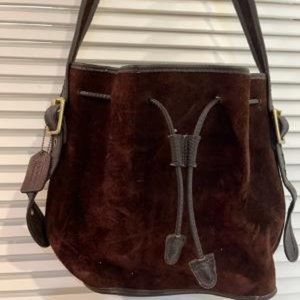 Coach suede drawstring shoulder purse
